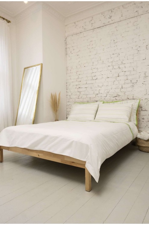 %100 Pamuk 100 Tel Percale Saten Kumaş Çift Kişilik Nevresim Takımı Luna YEŞİL (Bu Ürün  220 x 230 240 x 260 Çift Kişilik Nevresim Modelidir)